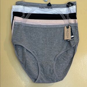 Nautica Gray and White Briefs Classic Comfort